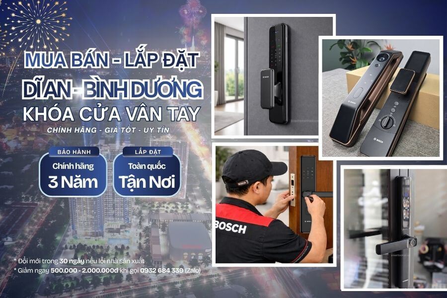 Mua bán Lắp đặt khóa cửa vân tay điện tử Dĩ An tận nhà