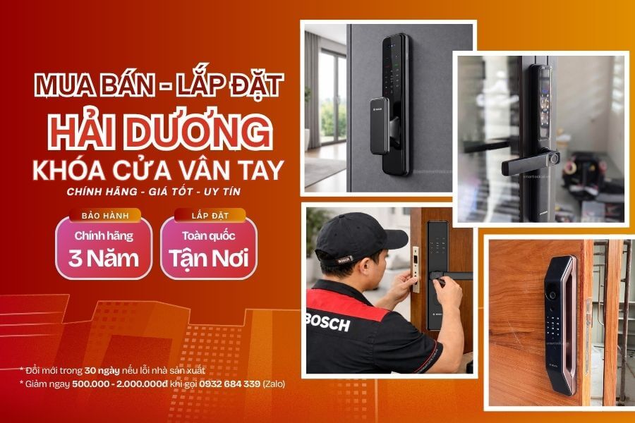 Lắp đặt khóa cửa vân tay điện tử Hải Dương tốt nhất, giá rẻ