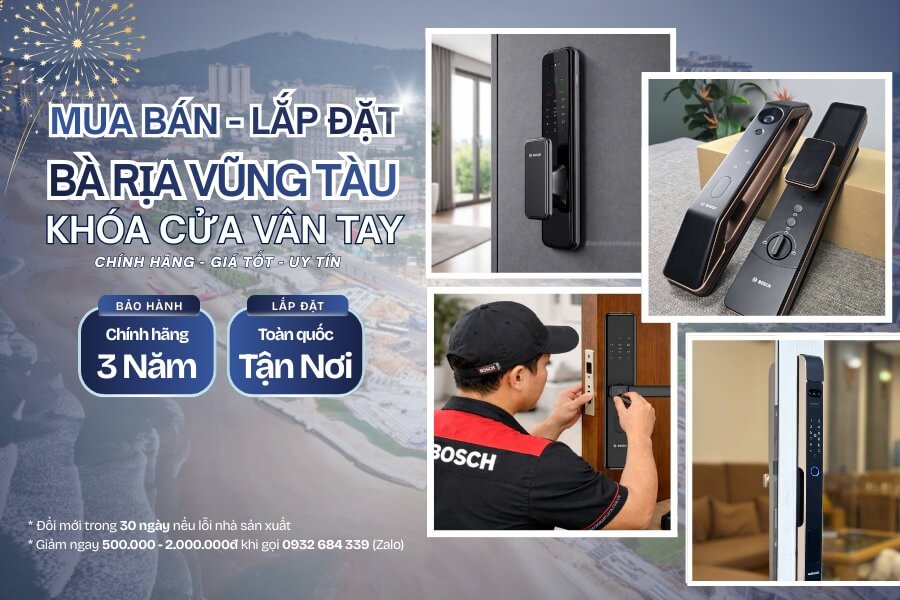 Mua bán Lắp đặt khóa cửa vân tay điện tử Bà Rịa Vũng Tàu chính hãng, giá rẻ