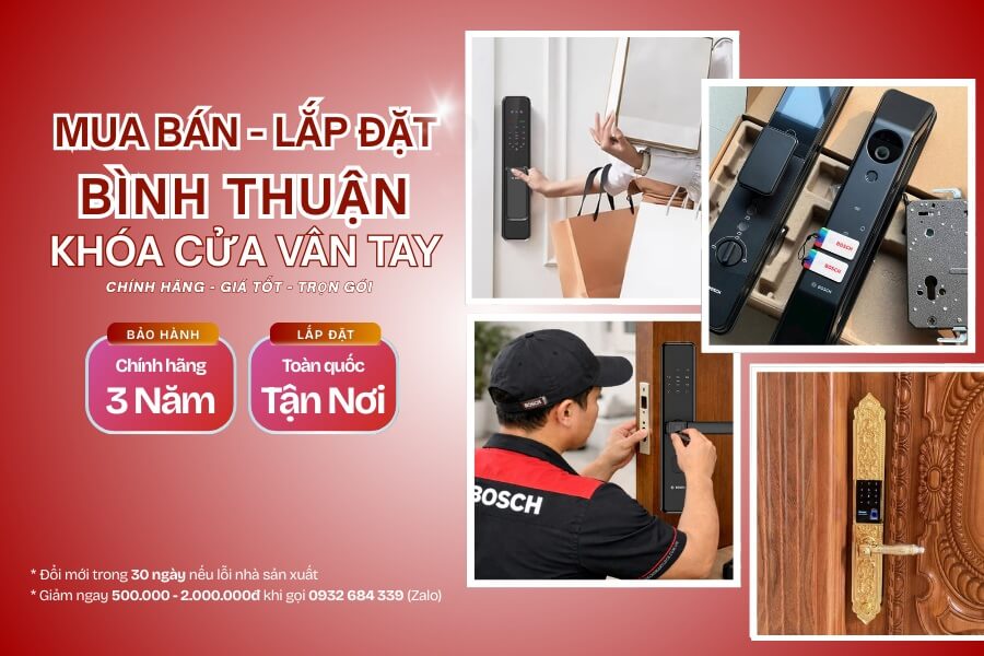 Mua bán Lắp đặt khóa cửa vân tay điện tử Bình Thuận chính hãng, giá rẻ