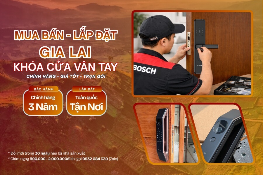 Mua bán Lắp đặt khóa cửa vân tay điện tử Gia Lai chính hãng, giá rẻ