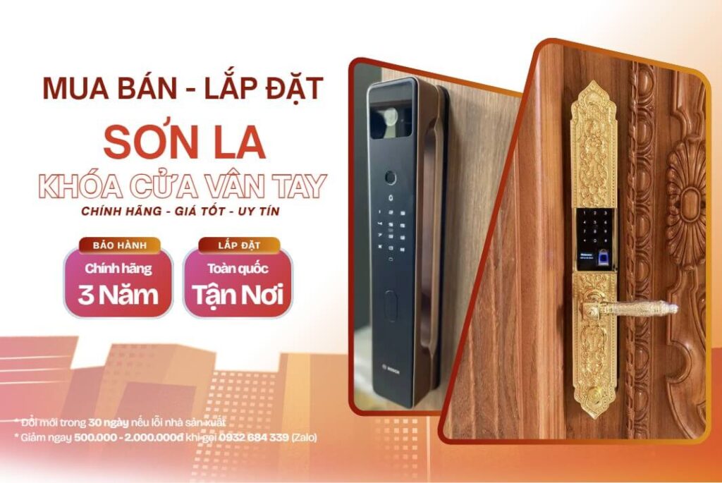 Khóa cửa vân tay điện tử Sơn La chính hãng lắp đặt tận nơi giá tốt