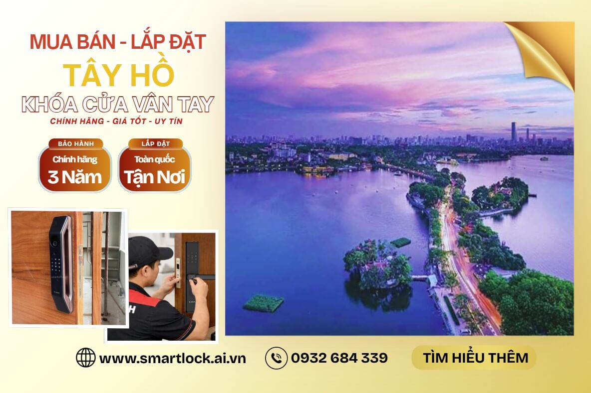 khóa vân tay cửa gỗ Tây Hồ lắp đặt tận nơi chính hãng Hà Nội