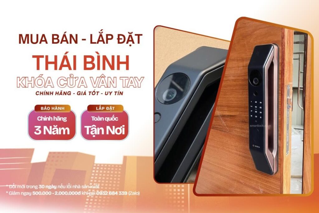 Khóa cửa vân tay điện tử Thái Bình chính hãng lắp đặt tận nơi giá tốt