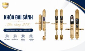 Khóa đại sảnh cao cấp mạ vàng 24K sang trọng cho cửa lớn