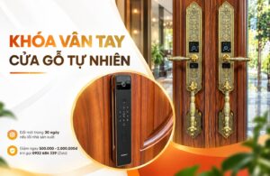 Khoá điện tử cửa gỗ tự nhiên