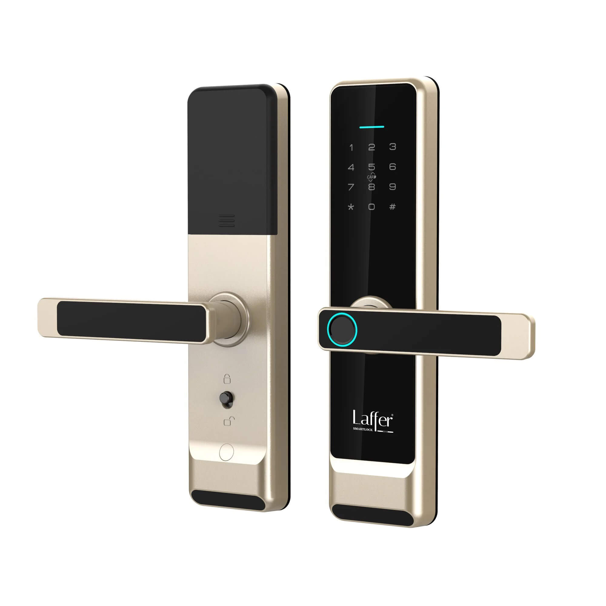 Best Smart Lock for Airbnb Rentals and Self Check-In Laffer LX03 Gold Fingerprint Smart Lock with Digital Keypad