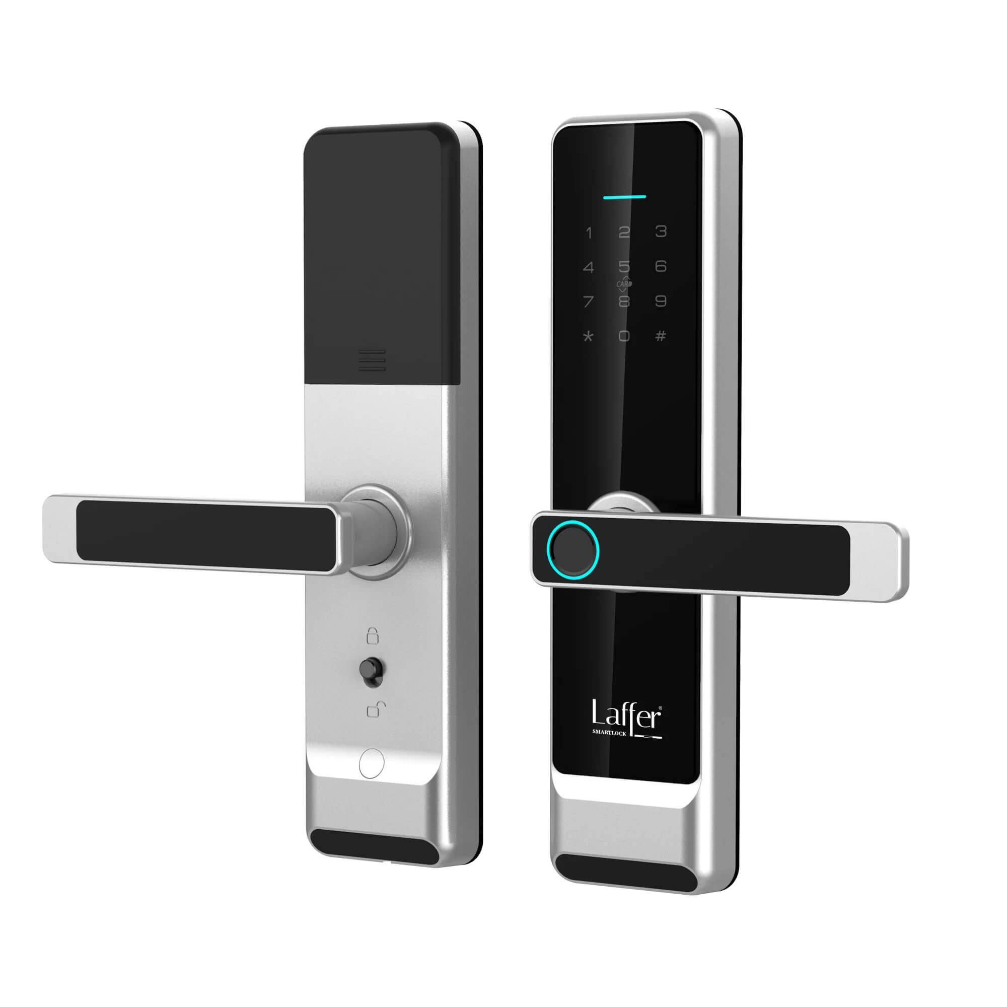 Best Smart Lock for Airbnb Rentals and Self Check-In Laffer LX03 Smart Card Lock with Fingerprint, Digital Keypad and Modern Lever Handle