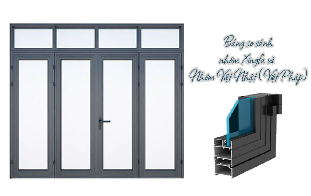 Bảng so sánh nhôm Xingfa và nhôm Việt Nhật (Việt Pháp) Bảng so sánh nhôm Xingfa và nhôm Việt Nhật