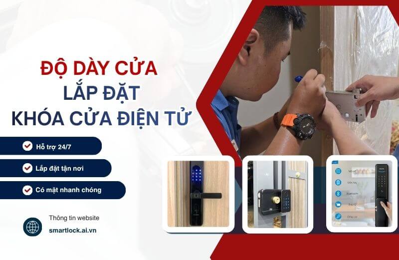 Cách đo độ dày cửa lắp đặt khóa cửa điện tử thông minh