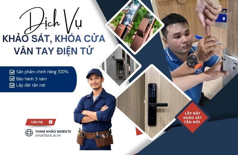 Nhà thầu khảo sát, thi công lắp đặt khóa cửa vân tay điện tử