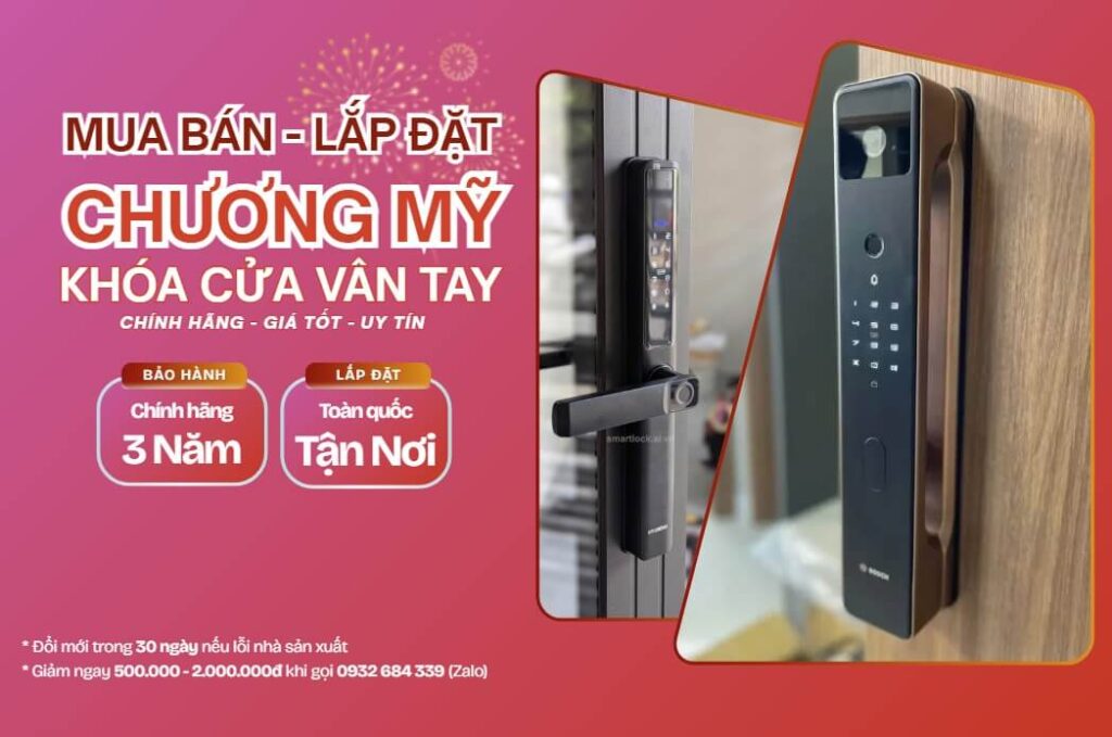 Bảng giá khóa cửa vân tay điện tử Chương Mỹ Hà Nội Khóa cửa vân tay điện tử Chương Mỹ lắp đặt tận nơi chính hãng