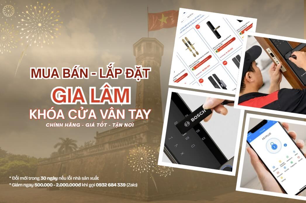 Đơn vị nhận thi công Khóa cửa vân tay điện tử Gia Lâm Khóa cửa vân tay điện tử Gia Lâm lắp đặt tận nơi chính hãng