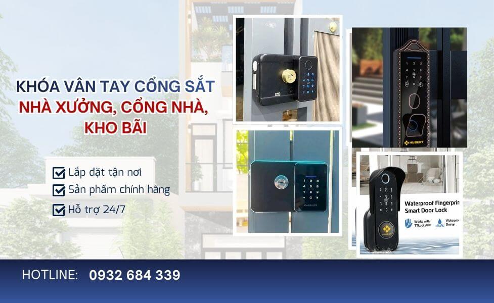 Khóa vân tay cổng sắt cho nhà xưởng, cổng nhà, kho bãi Khóa vân tay cổng sắt cho nhà xưởng, cổng nhà, kho bãi