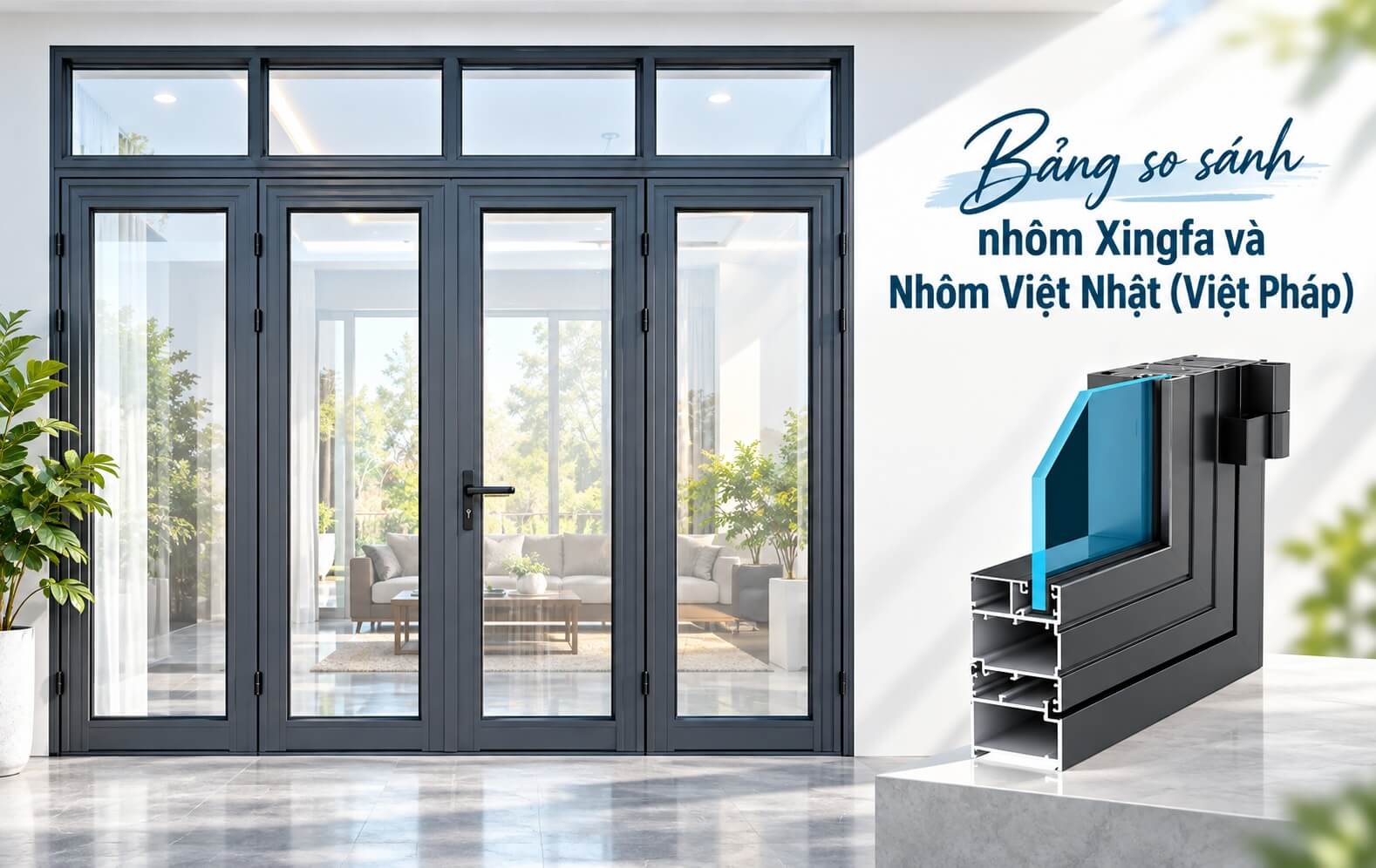 Bảng so sánh chi tiết nhôm Xingfa và nhôm Việt Nhật (Việt Pháp) So sánh nhôm Xingfa và nhôm Việt Nhật