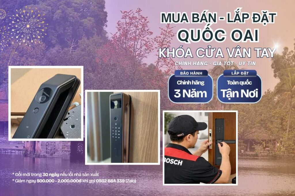 Khóa cửa vân tay điện tử Quốc Oai nhà trọ, chung cư, văn phòng Khóa cửa vân tay điện tử Quốc Oai lắp đặt tận nơi chính hãng