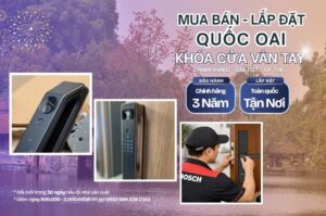 Khóa cửa vân tay điện tử Quốc Oai lắp đặt tận nơi chính hãng