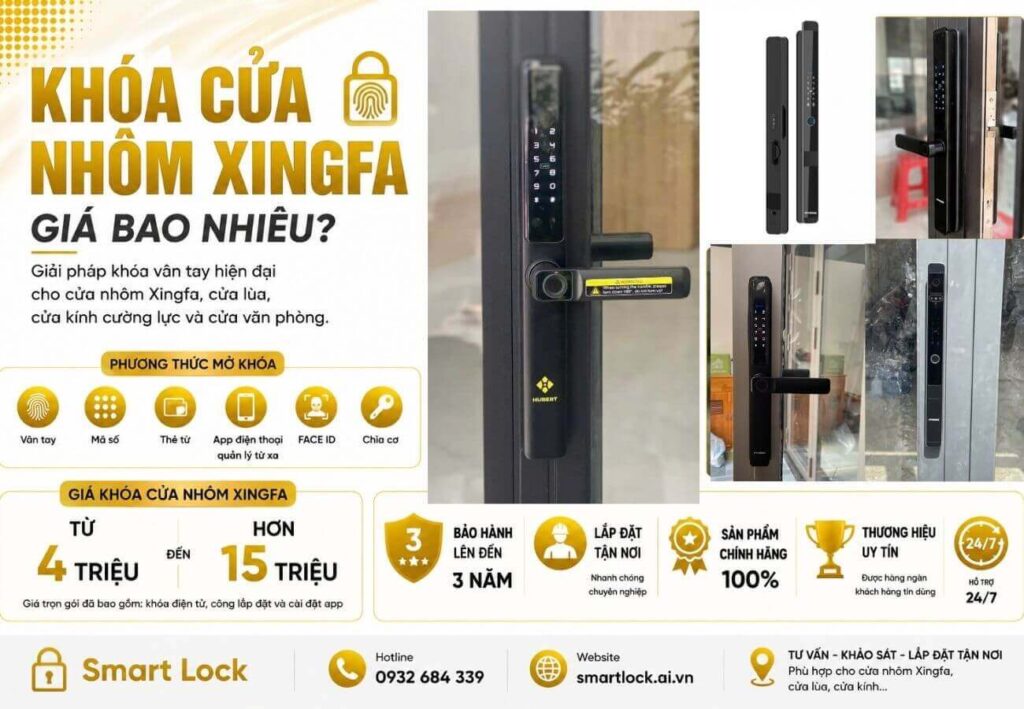 Khóa cửa nhôm Xingfa giá bao nhiêu