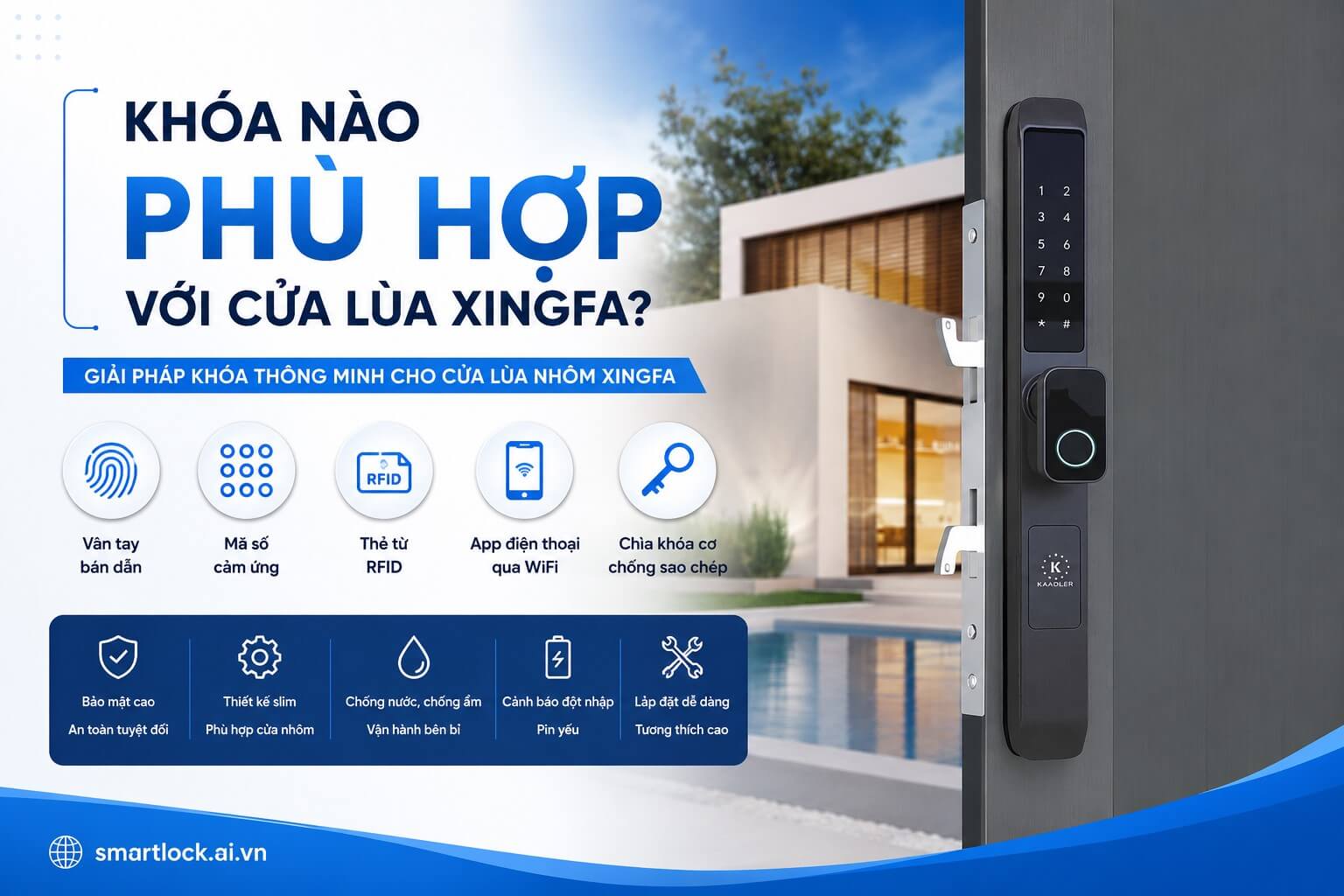 Khóa nào phù hợp với cửa lùa Xingfa