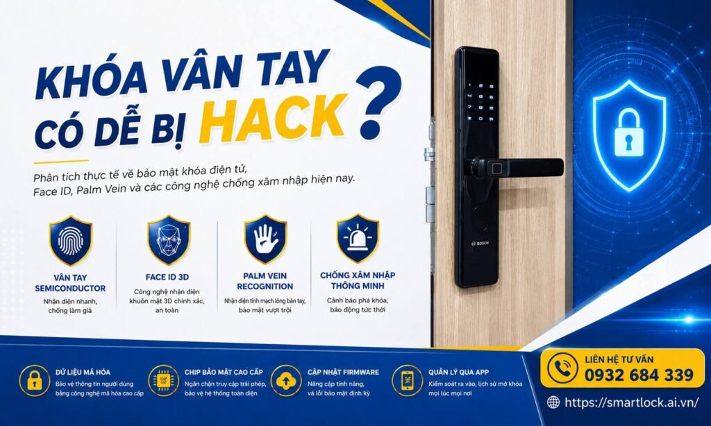Khóa vân tay có dễ bị hack không? Giải đáp chi tiết
