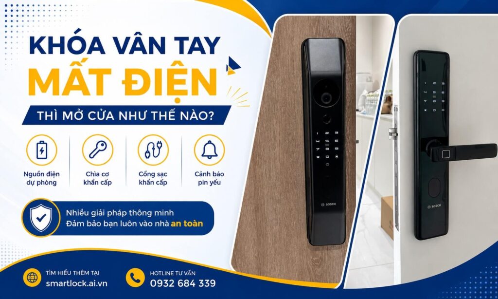 Khóa vân tay mất điện thì mở cửa như thế nào, cách xử lí nhanh Khóa vân tay mất điện thì mở cửa như thế nào, cách xử lí nhanh