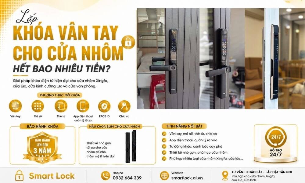 Lắp khóa vân tay cho cửa nhôm hết bao nhiêu tiền
