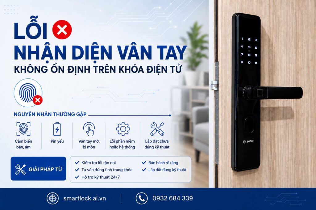 Cách sửa lỗi khóa vân tay không nhận diện vân tay tại nhà Lỗi nhận diện vân tay không ổn định xử lý thế nào
