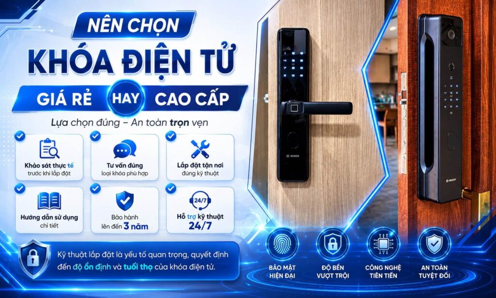 Nên chọn khóa điện tử giá rẻ hay cao cấp, kinh nghiệm chọn đúng khóa Nên chọn khóa điện tử giá rẻ hay cao cấp, kinh nghiệm chọn đúng khóa