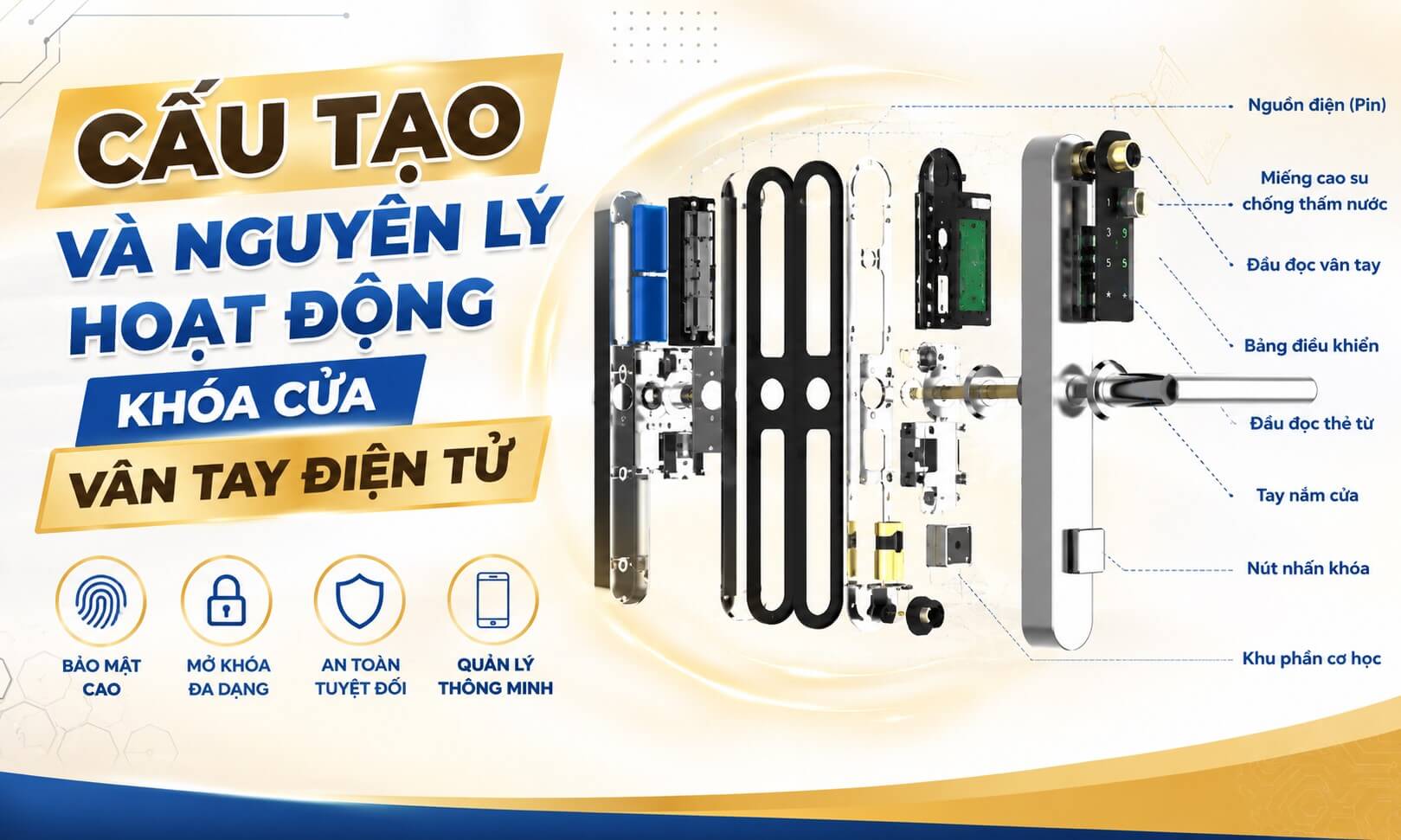 Cấu tạo và nguyên lý hoạt động khóa cửa vân tay điện tử Cấu tạo và nguyên lý hoạt động khóa cửa vân tay điện tử