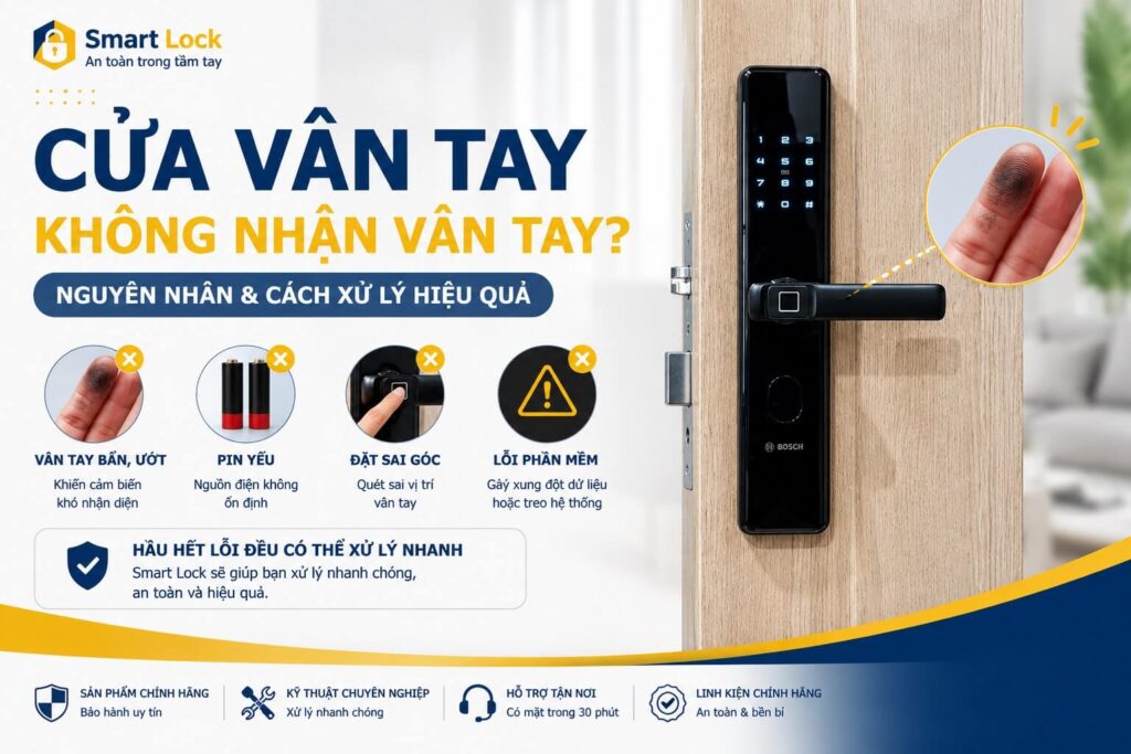 Cửa vân tay không nhận vân tay phải làm sao | Smart Lock
