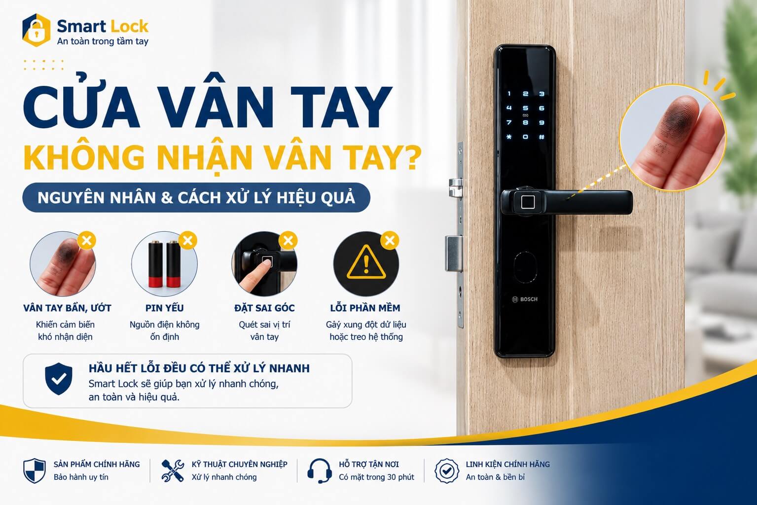 Cửa vân tay không nhận vân tay phải làm sao | Smart Lock Cửa vân tay không nhận vân tay phải làm sao | Smart Lock