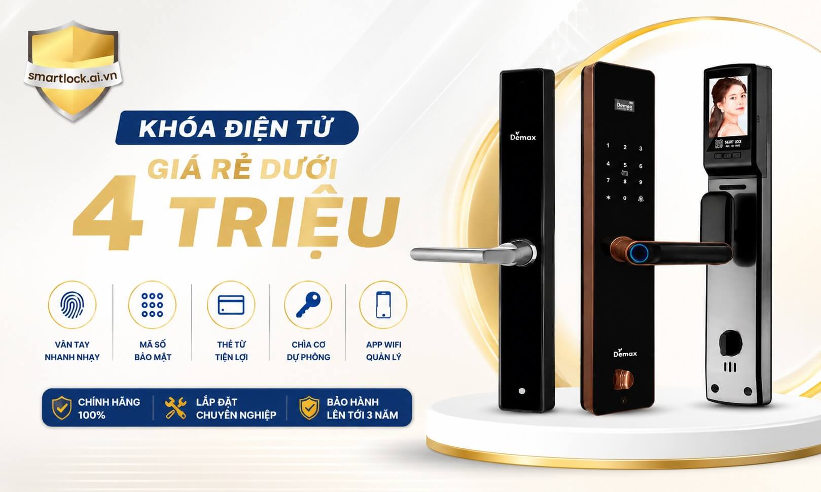 TOP 10 mẫu khóa cửa điện tử giá rẻ dưới 4 triệu đáng mua hiện nay