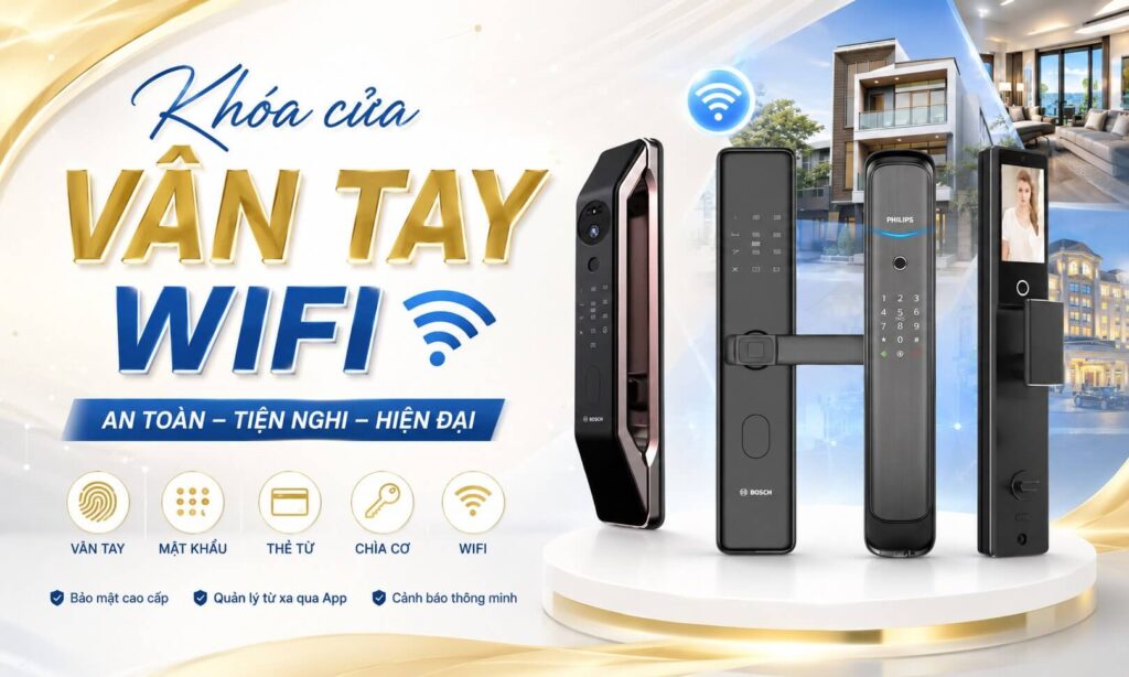 Danh sách những mẫu khóa cửa vân tay wifi chất lượng chính hãng