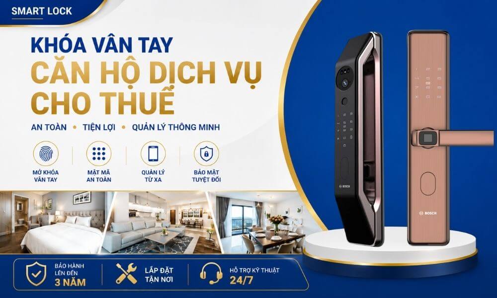 Khóa vân tay căn hộ dịch vụ cho thuê