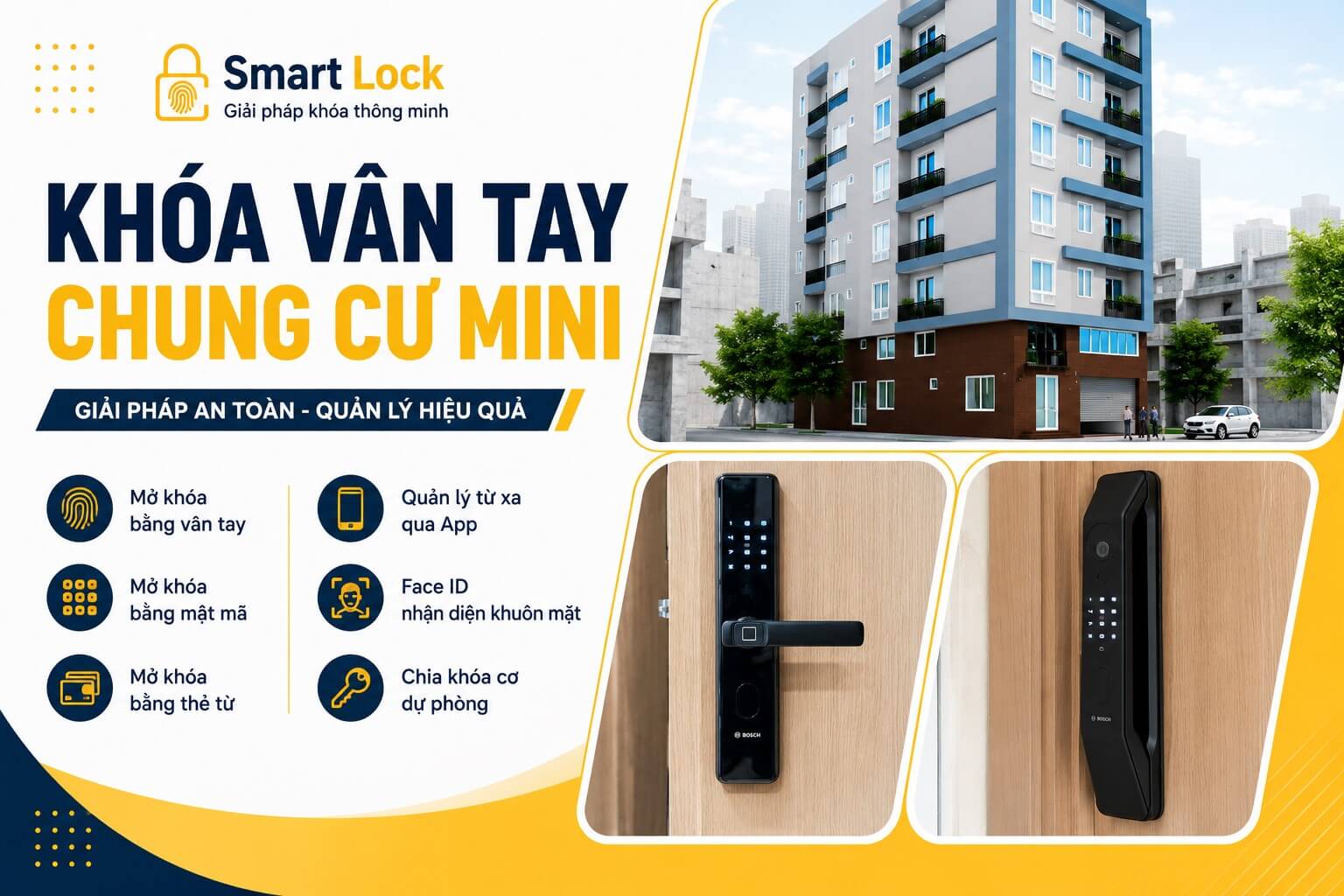 Khóa vân tay chung cư mini cho chủ nhà và người thuê