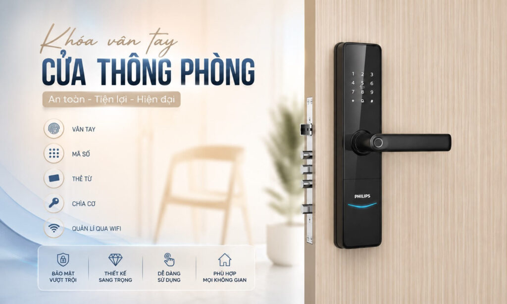Khóa vân tay cửa thông phòng nên chọn loại nào tốt