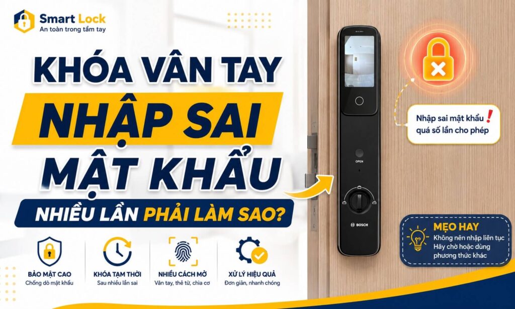 Khóa vân tay nhập sai mật khẩu nhiều lần
