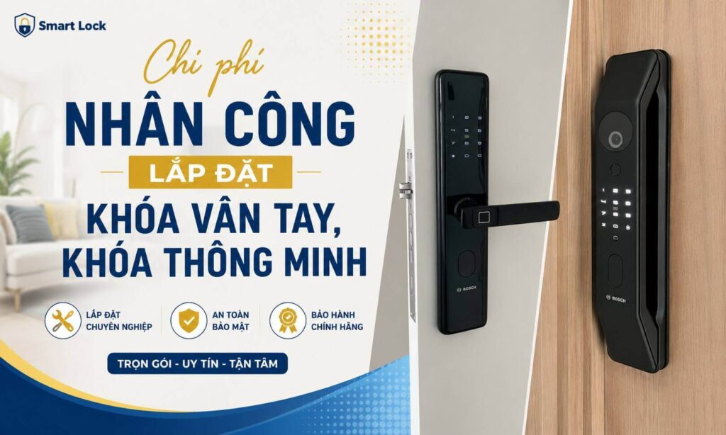 Chi phí nhân công lắp đặt khóa vân tay, khóa thông minh trọn gói