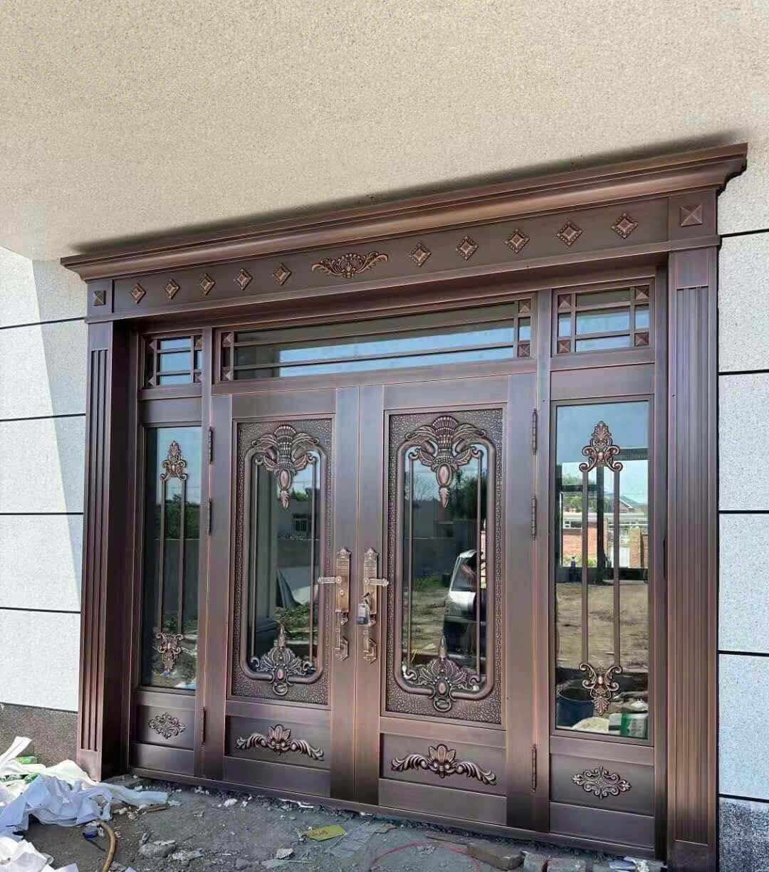 Khóa Vân Tay Cửa Nhôm Hợp Kim Mỹ Thuật Chính Hãng Cửa Inox mạ đồng lắp cho biệt thự