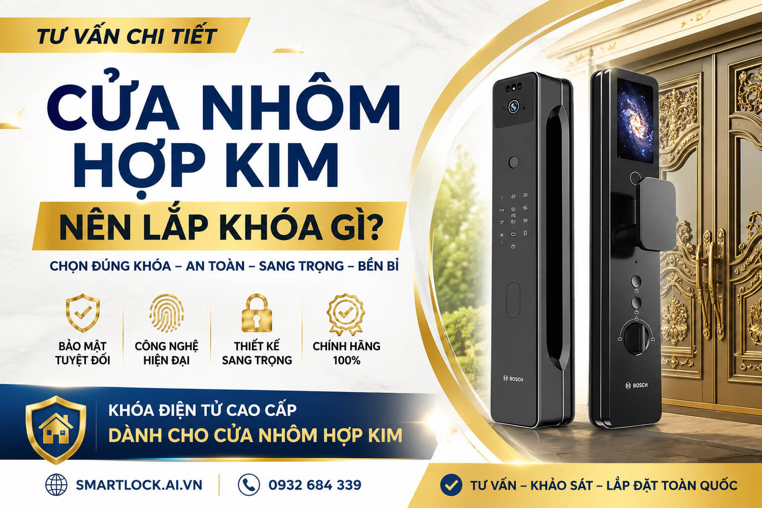 Cửa Nhôm Hợp Kim Nên Lắp Khóa Gì? Top Khóa Điện Tử Đẹp Cửa Nhôm Hợp Kim Nên Lắp Khóa Gì