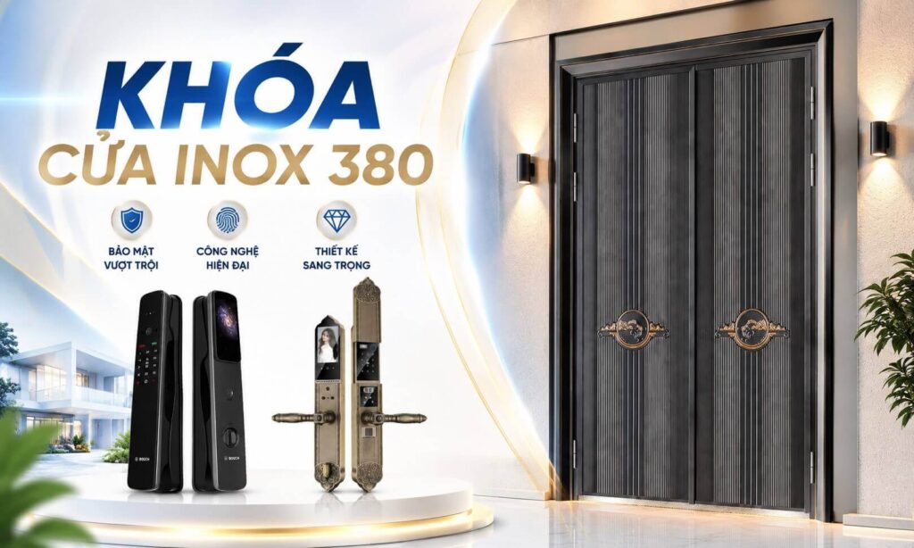 Khoá cửa inox 380 cao cấp chính hãng phù hợp đa dạng mẫu cửa Khoá cửa inox 380 cao cấp chính hãng phù hợp đa dạng mẫu cửa