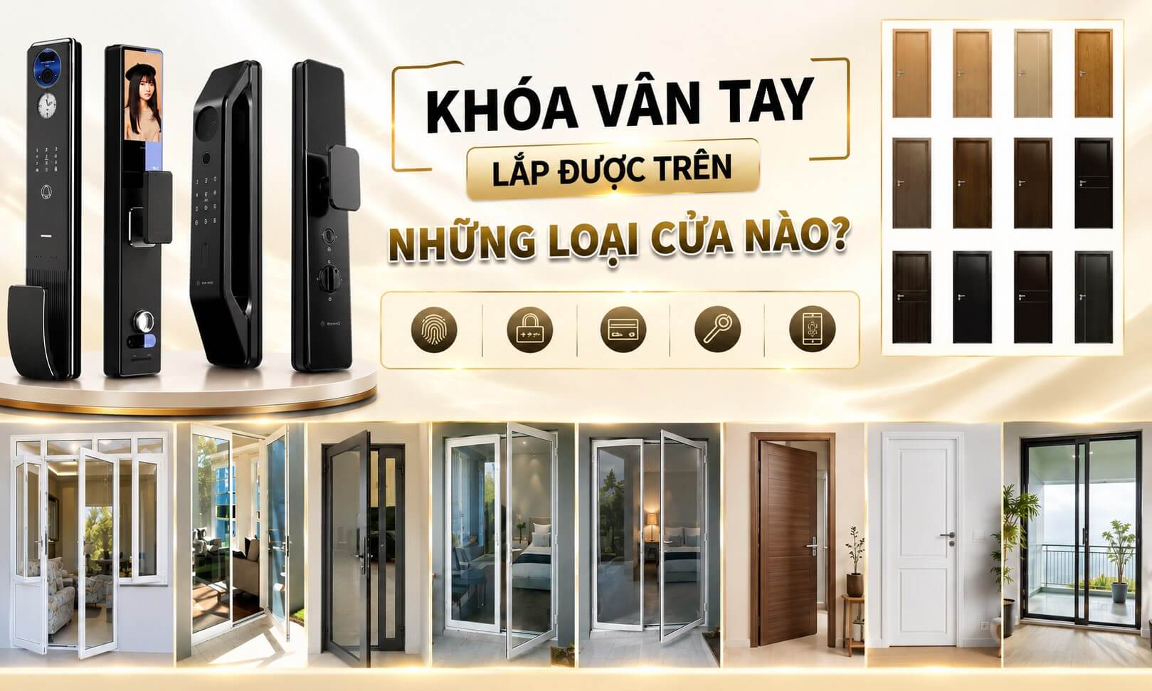 Khóa cửa vân tay lắp được trên những loại cửa nào