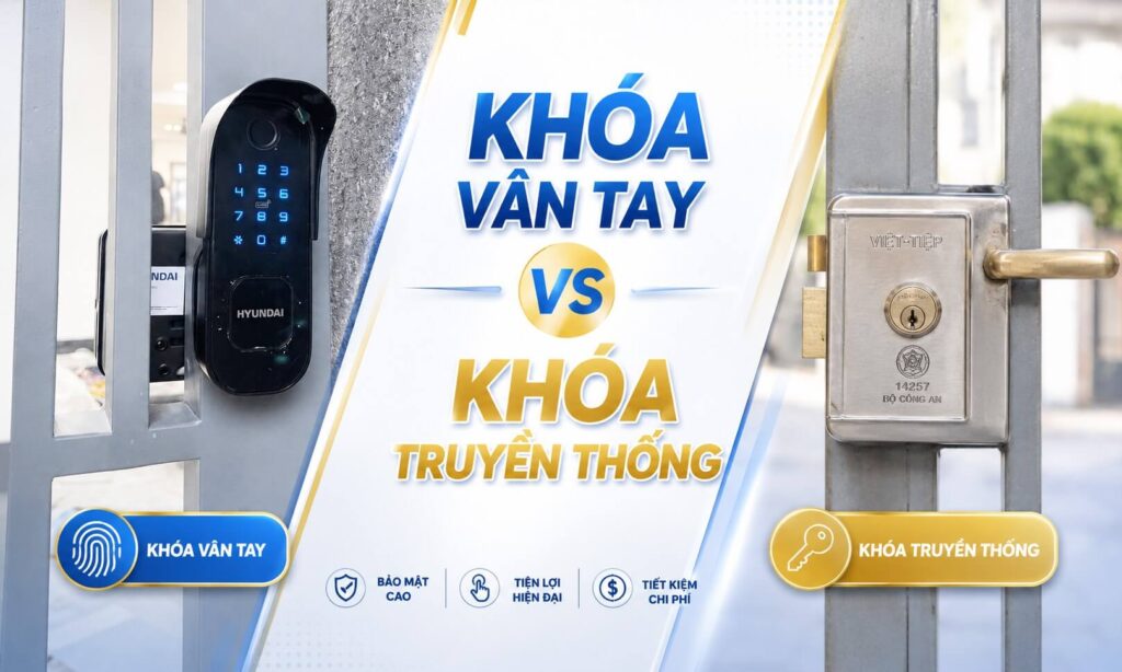 So sánh khóa cửa cổng truyền thống với khóa cửa cổng vân tay So sánh khóa cửa cổng truyền thống với khóa cửa cổng vân tay
