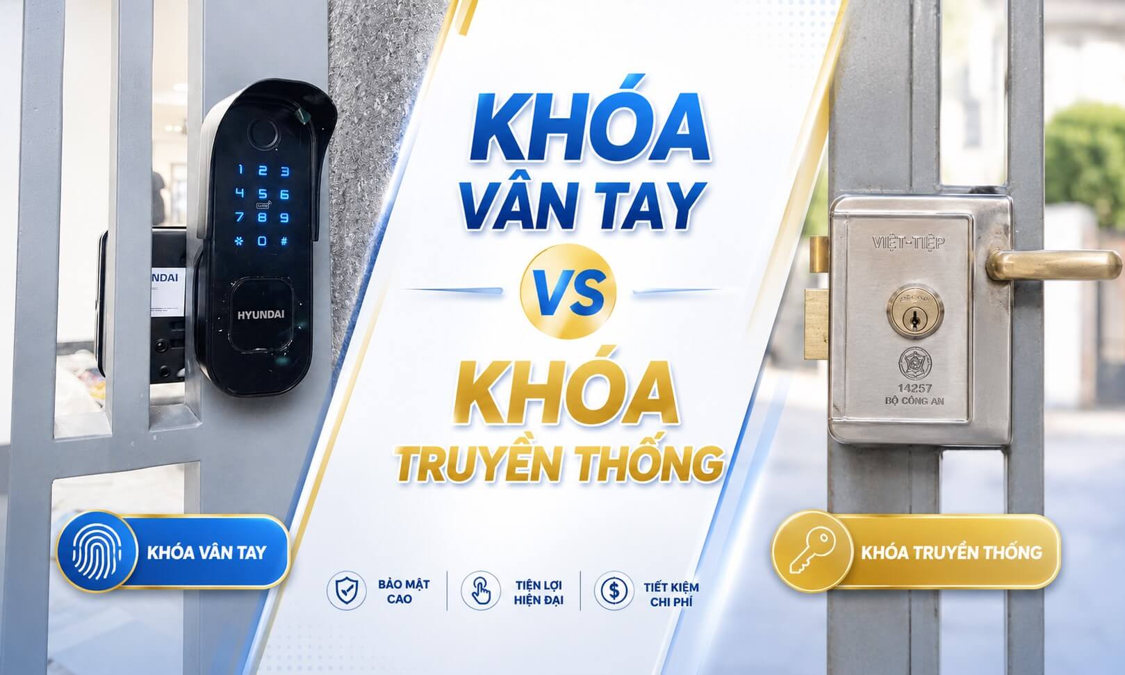 So sánh khóa cửa cổng truyền thống với khóa cửa cổng vân tay