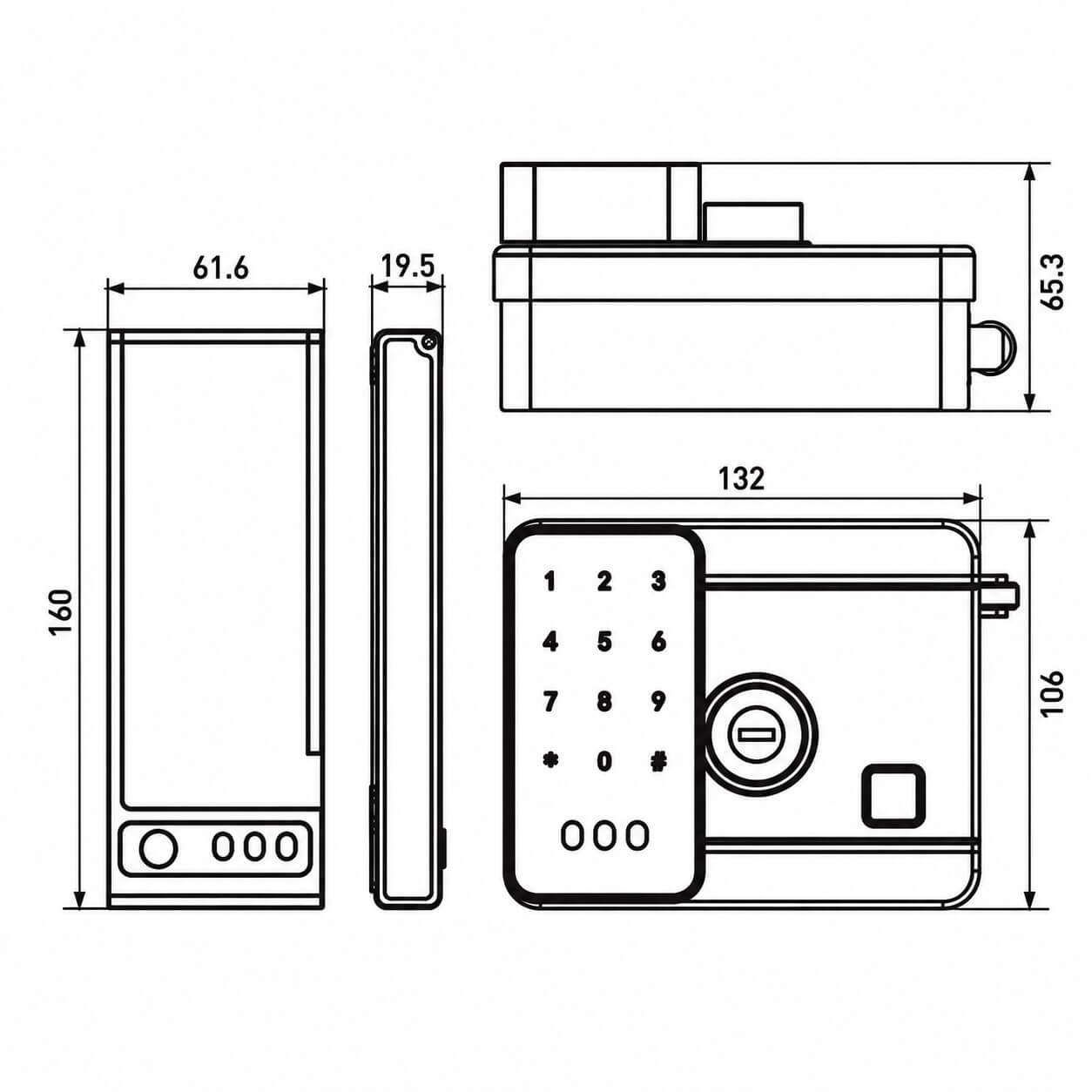 Bản vẽ kích thước khóa vân tay cửa cổng Kassler KL-578 CNC - VF Bản vẽ kích thước khóa vân tay cửa cổng Kassler KL-578 CNC - VF