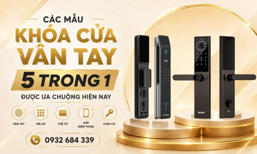 Các mẫu khóa cửa vân tay 5 trong 1 được ưa chuộng hiện nay Các mẫu khóa cửa vân tay 5 trong 1 được ưa chuộng hiện nay
