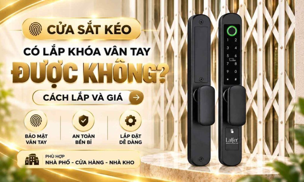 Cửa sắt kéo có lắp khóa vân tay được không? Cách lắp và giá Cửa sắt kéo có lắp khóa vân tay được không, cách lắp và giá
