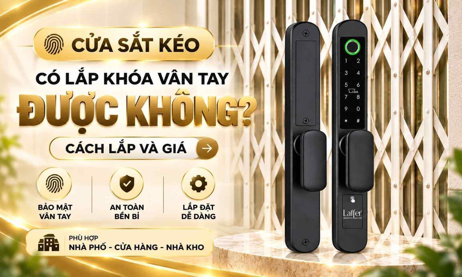 Cửa sắt kéo có lắp khóa vân tay được không? Cách lắp và giá Cửa sắt kéo có lắp khóa vân tay được không, cách lắp và giá