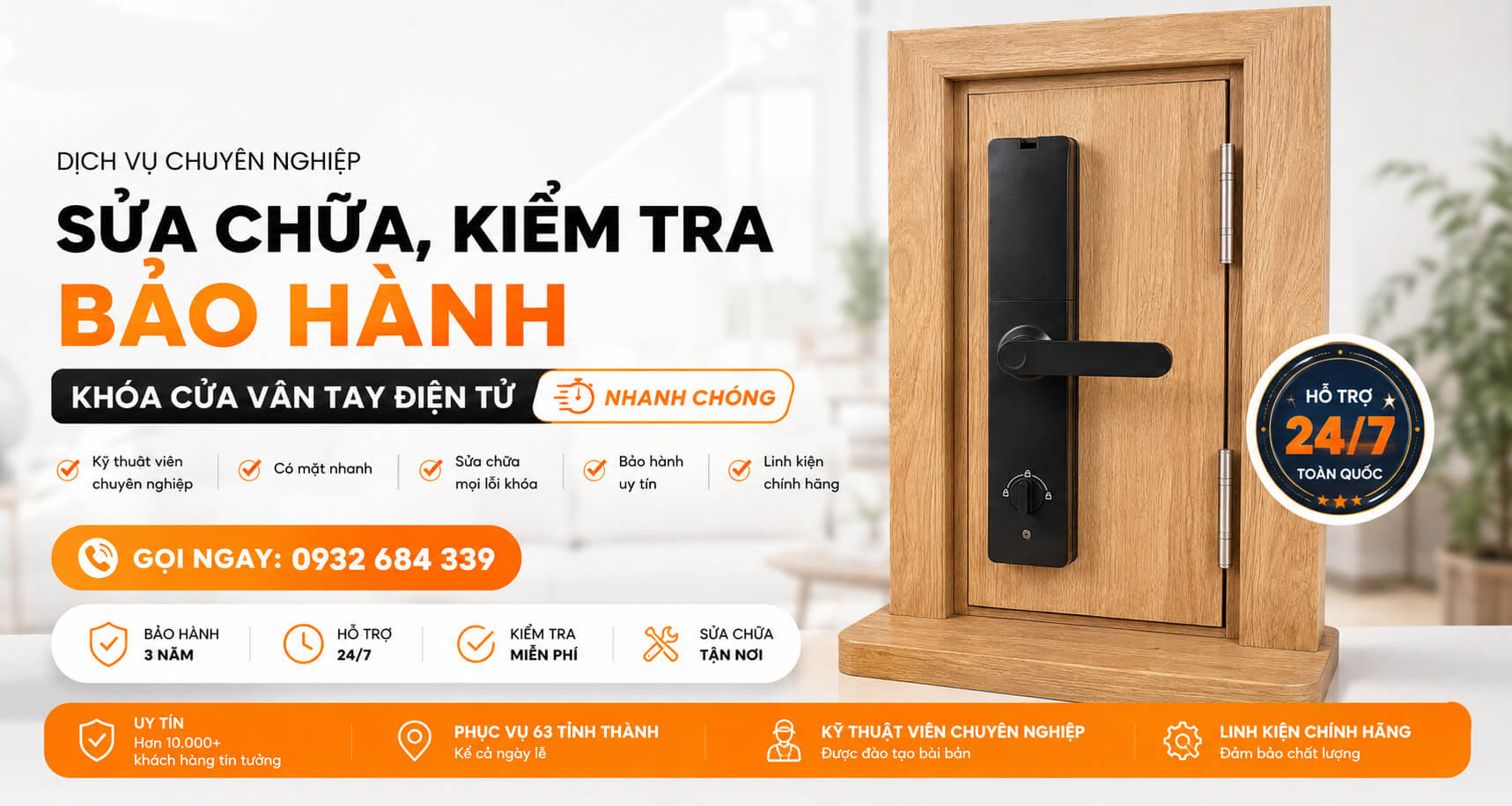 Dich vụ chuyên nghiệp sửa chữa, kiểm tra bảo hành khoá
