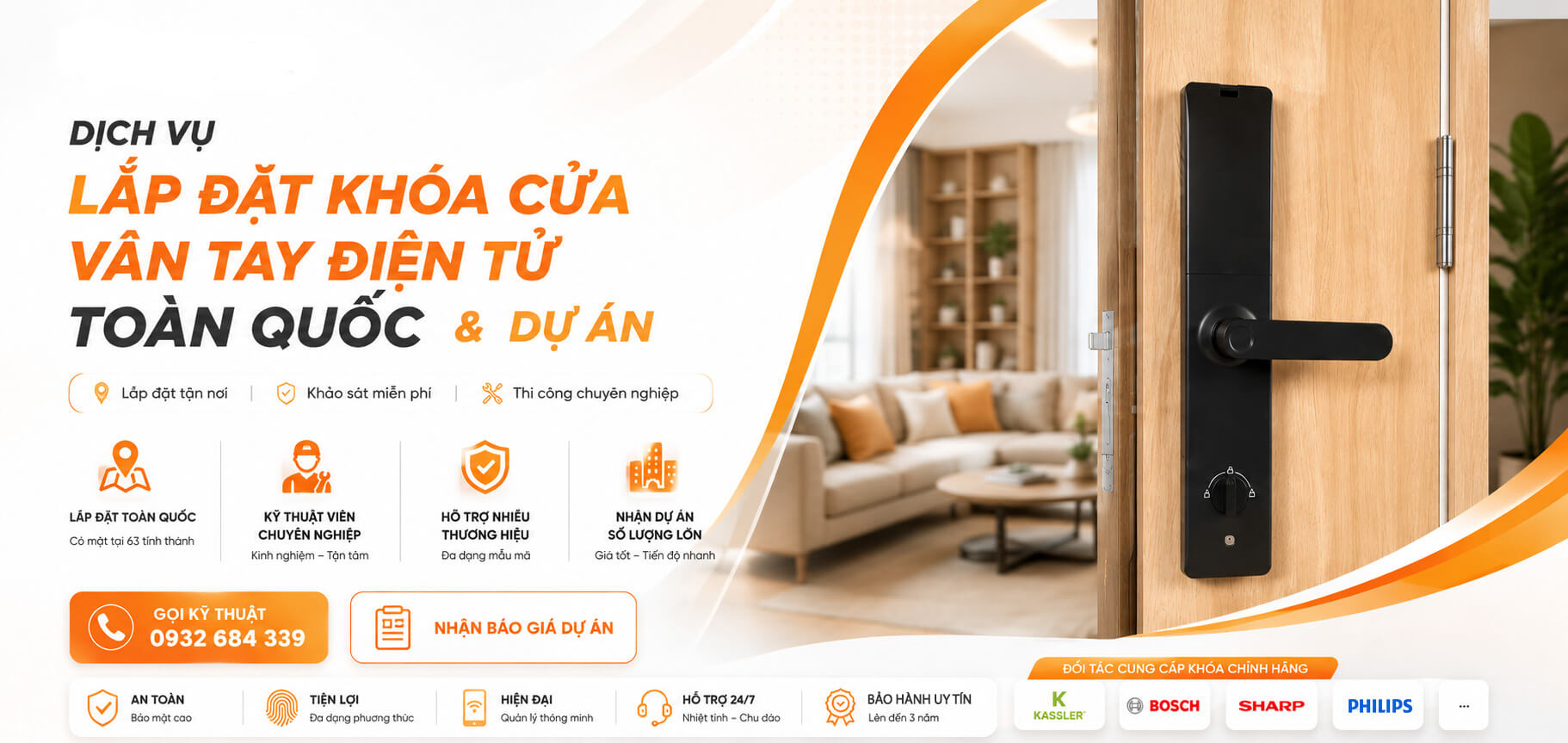 Dịch vụ cung cấp, thi công lắp khoá cửa vân tay điện tử